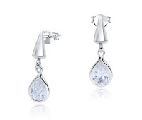 Charming Teardrop Silver Stud Earring STS-3282